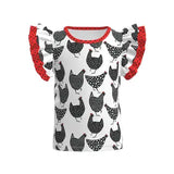 Count Your Chickens Girl's Double Flutter Sleeve Top