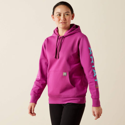 Ariat Rebar Graphic Hoodie- Willow/Maui Blue