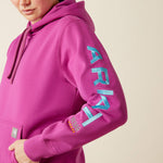 Ariat Rebar Graphic Hoodie- Willow/Maui Blue