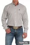 Cinch Men's White Striped Shirt