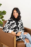 Western Black Cow Print Luxe Cardigan
