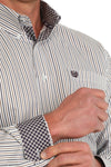 Cinch Men's White Striped Shirt