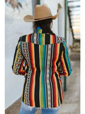 Jacquard Woven Serape Multi Concho Button Down Blazer