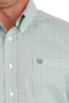 Cinch Men's Green & White Medallion Print Shirt