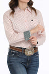 Cinch Women's Pink Geo Print Shirt