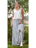 The Virginia Maxi Blue Striped Skirt