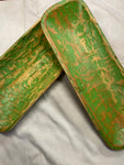 Green Large Painted Wooden Bowl