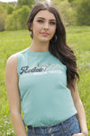 Cruel Women's Green Rodeo American Tradition Tank