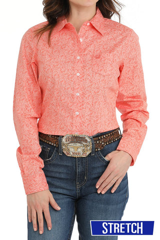 Cinch Women’s Coral Floral Print Shirt