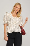 Polka Dot Smocked Top