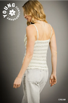 Textured Ruffle Trim Smocked Cami