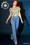 Retro Floral Puff Sleeve Blouse