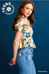 Retro Floral Puff Sleeve Blouse