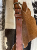 Brown with Double Row Stitched Belt