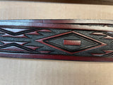 Red Brown Leather Belt with Antique Tribal