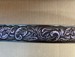 Brown with Purple Embossed Flower Belt