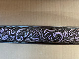 Brown with Purple Embossed Flower Belt