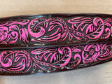 Brown with Pink Embossed Flower Belt
