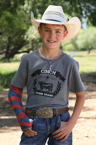 Cinch Boys Denim Gray Tee