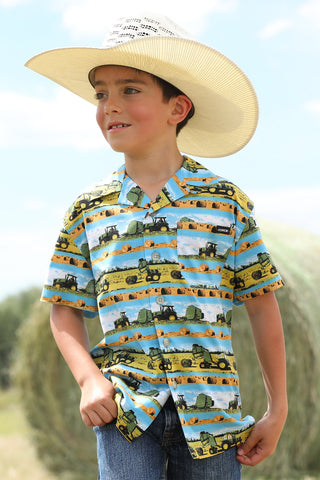 Cinch Boy's Hayin' Season Camp Shirt