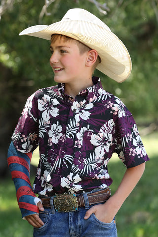 Cinch Boy's Hawaiian Print Shirt