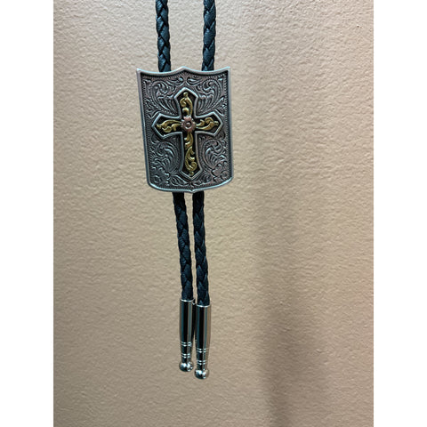 Cross Shield Bolo Tie