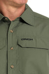 Cinch Men's Solid Olive Arneaflex Shirt