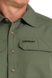 Cinch Men's Solid Olive Arneaflex Shirt