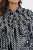 Cinch Women's Black Geo Print Shirt