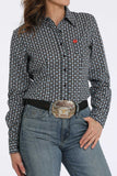 Cinch Women's Black Geo Print Shirt