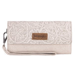 Wrangler Floral Tooled Tri-fold Wallet- Beige