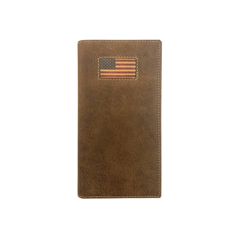 Roper USA Flag Inlay Checkbook Wallet