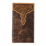 Ariat Croc Print Brown Leather Wallet