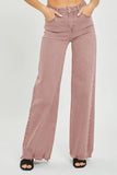 Risen Mauve High Rise Wide Leg Jeans