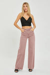 Risen Mauve High Rise Wide Leg Jeans