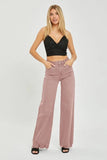 Risen Mauve High Rise Wide Leg Jeans