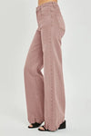 Risen Mauve High Rise Wide Leg Jeans