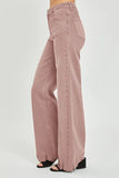 Risen Mauve High Rise Wide Leg Jeans