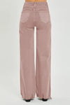 Risen Mauve High Rise Wide Leg Jeans