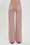 Risen Mauve High Rise Wide Leg Jeans