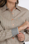 Cinch Women's Orange & Teal Print Shirt