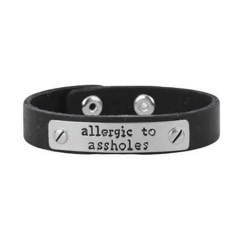 Allergic To Aholes Bracelet- Black