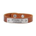 Allergic To Aholes Bracelet- Tan