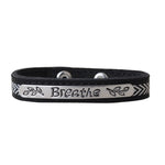 Breathe Silver Plate Leather Bracelet