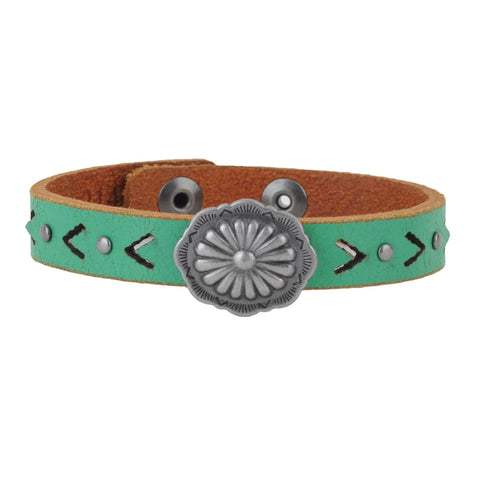 Thin Concho Bracelet- Turquoise