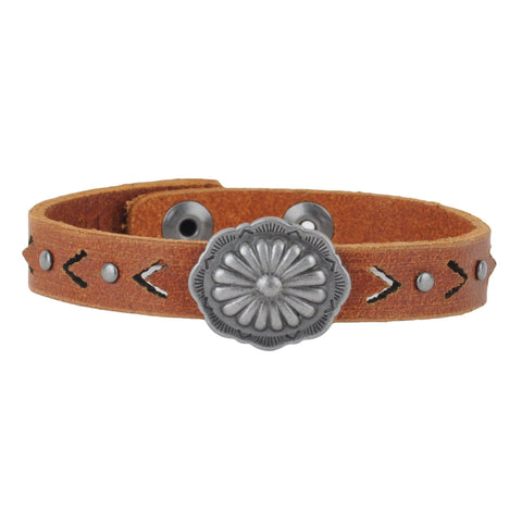 Thin Concho Bracelet-Tan