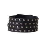Studded Leather Cuff-Black