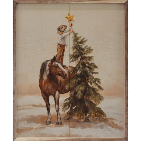 Young Cowboys Christmas Sign