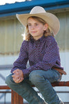 Cinch Boy's Purple Geo Print Shirt