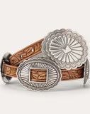 Stetson Women's Southwestern Tooled Concho Belt